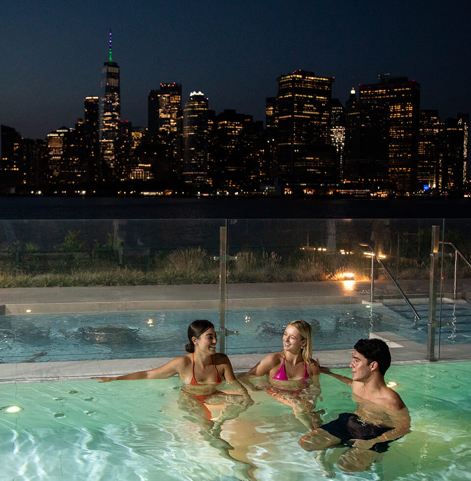 people enjoying swimming